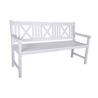 GARTENBANK Nice 3-Sitzer Terrassenbank - Weiß, Holz (154/89/59cm) - DELUKE