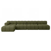 ECKSOFA modulares Sofa Razon-L3 - 380x160x70 cm Grün Bouclé - Grün, Holzwerkstoff/Textil (380/160cm) - ALTDECOR