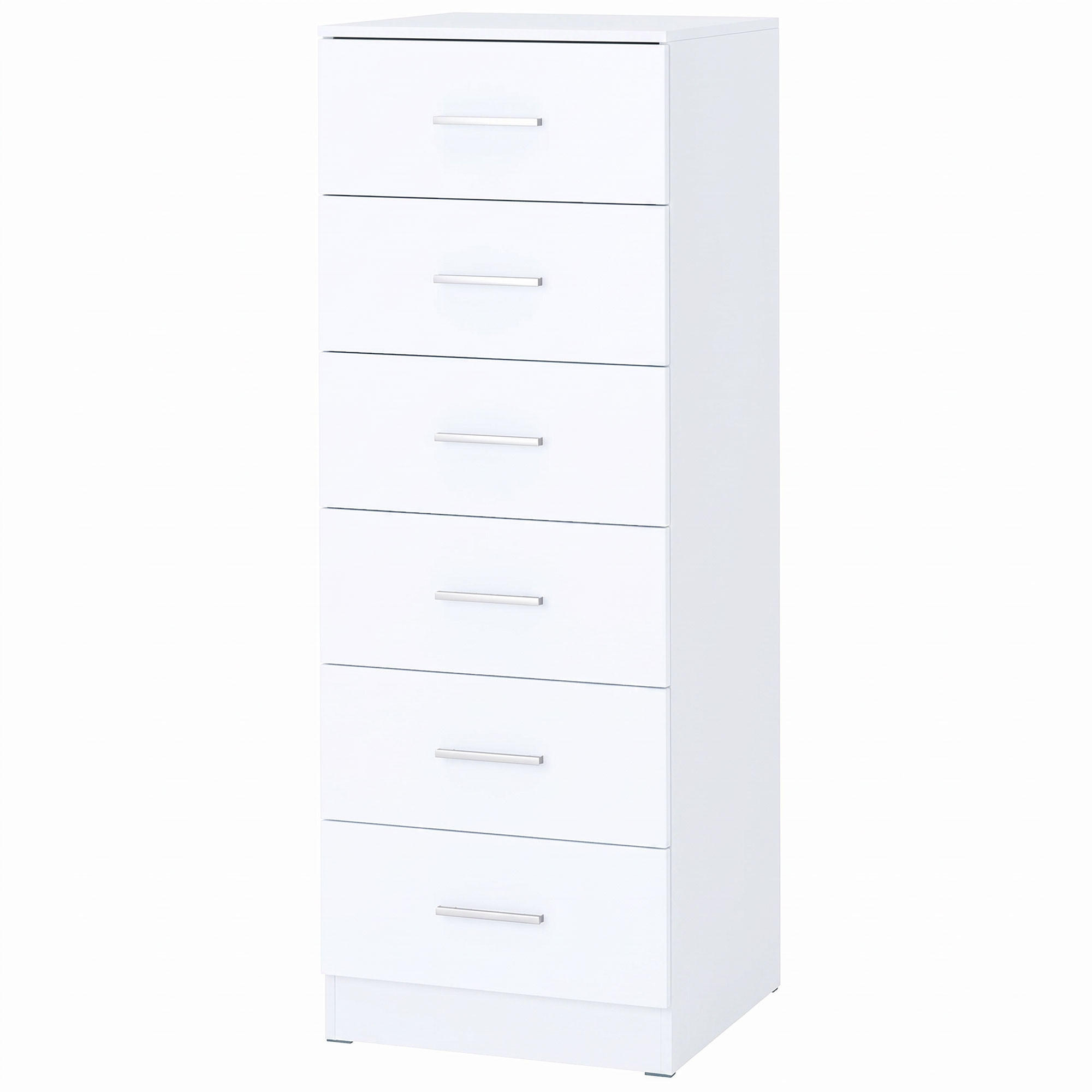 KOMODA MDF bílá - bílá/stříbrná, kov/kompozitní dřevo (40/110/40cm) - HOMCOM