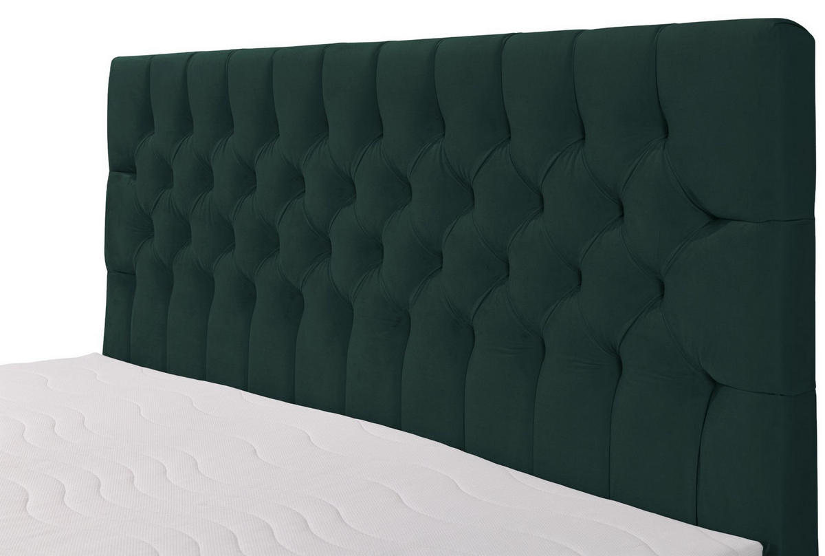 BOXBETT Daissy Flaschengrün Samt 160x200 cm - Grün, Textil (160/200cm) - Selsey