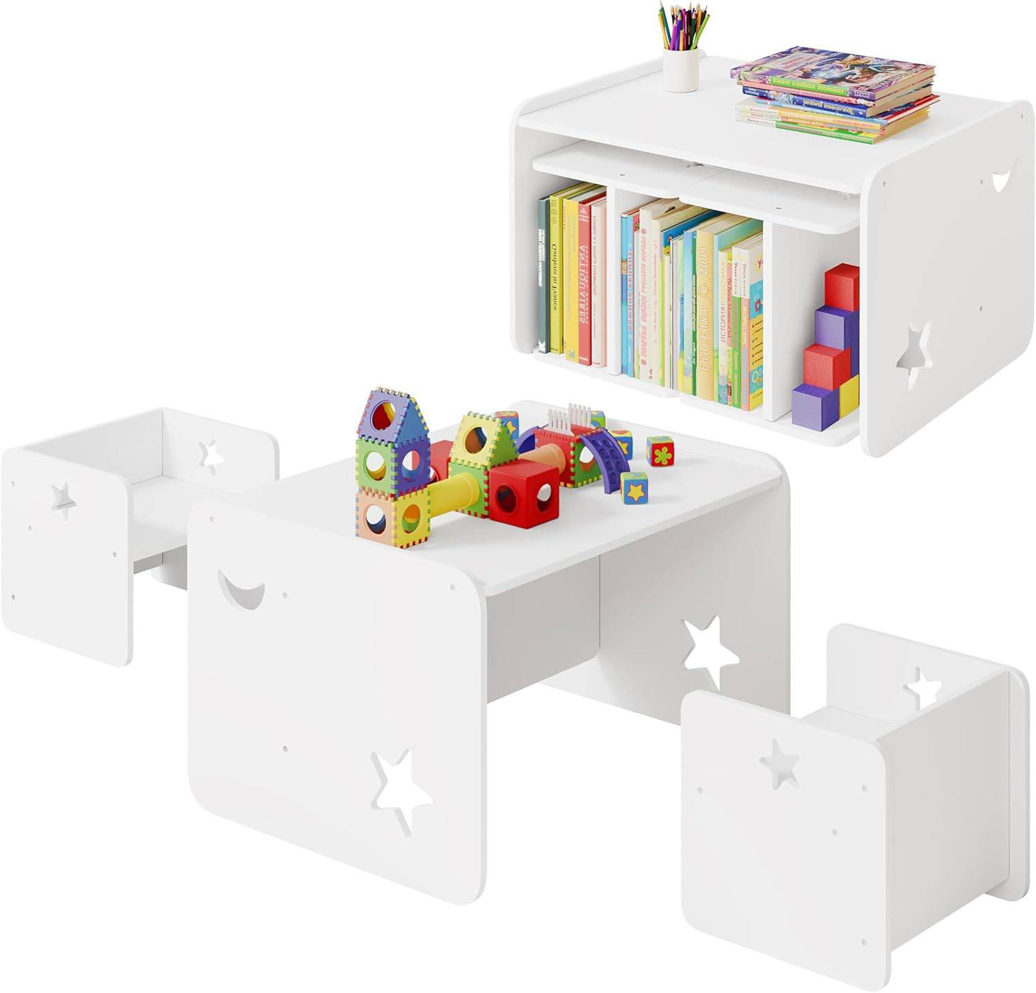 KINDERSITZGRUPPE für Zuhause Kindergarten, Weiß - Weiß, Holzwerkstoff (65.5/53/42cm) - Woltu