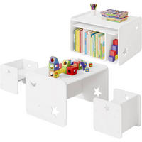 KINDERSITZGRUPPE für Zuhause Kindergarten, Weiß - Weiß, Holzwerkstoff (65.5/53/42cm) - Woltu