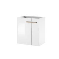 WASCHTISCH S12 Weiß Hochglanz & Eiche Dekor 60/68/40 cm - Weiß Hochglanz, Holzwerkstoff (60/68/40cm) - Livojo
