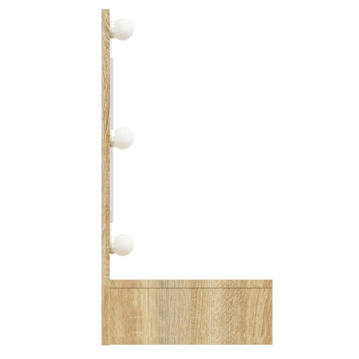 WANDSPIEGEL MIT LED SONOMA-EICHE 90X31,5X62 CM - Sonoma Eiche, Holz (90/62/31.5cm) - vidaXL
