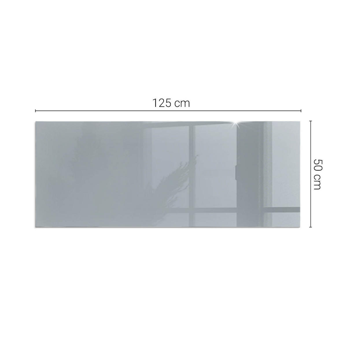 GLASPLATTE für Kamin 125x50 cm - Grau, Glas (125/50/0.4cm) - TULUP