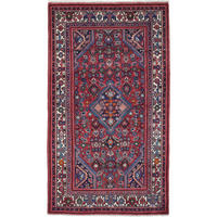 ORIENTTEPPICH handgeknüpft Assadabad Rot 214/121 cm Schurwolle - Rot, Textil (121/214cm) - Looma