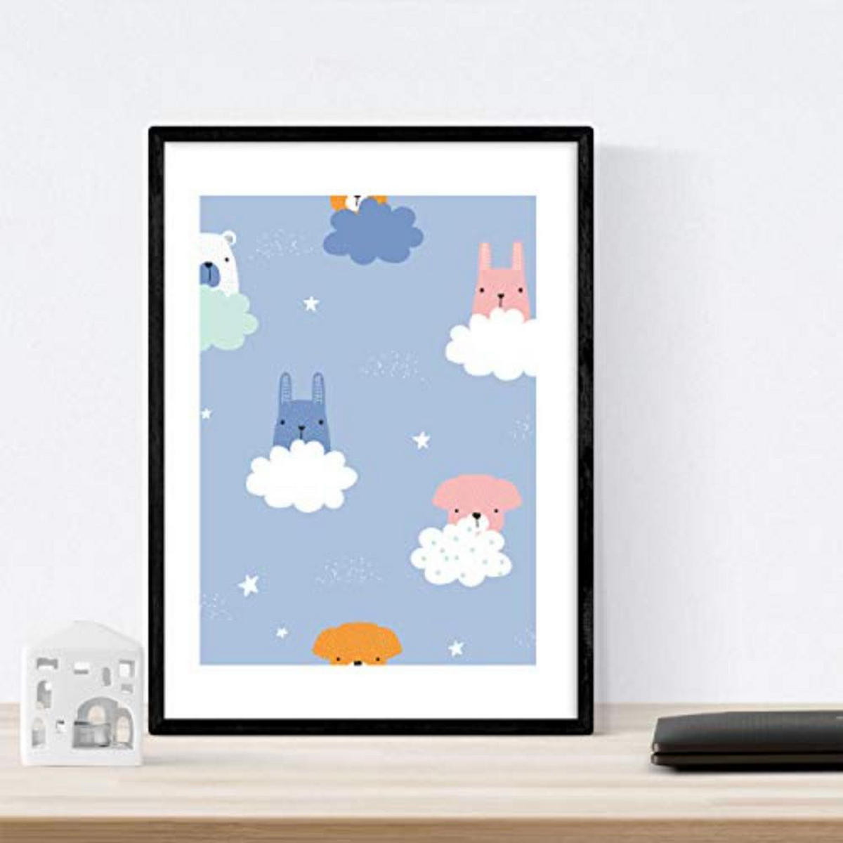 POSTER Set mit 4 tierischem A4 Rahmenlos - Klar, Papier (29.7/3cm) - Nacnic