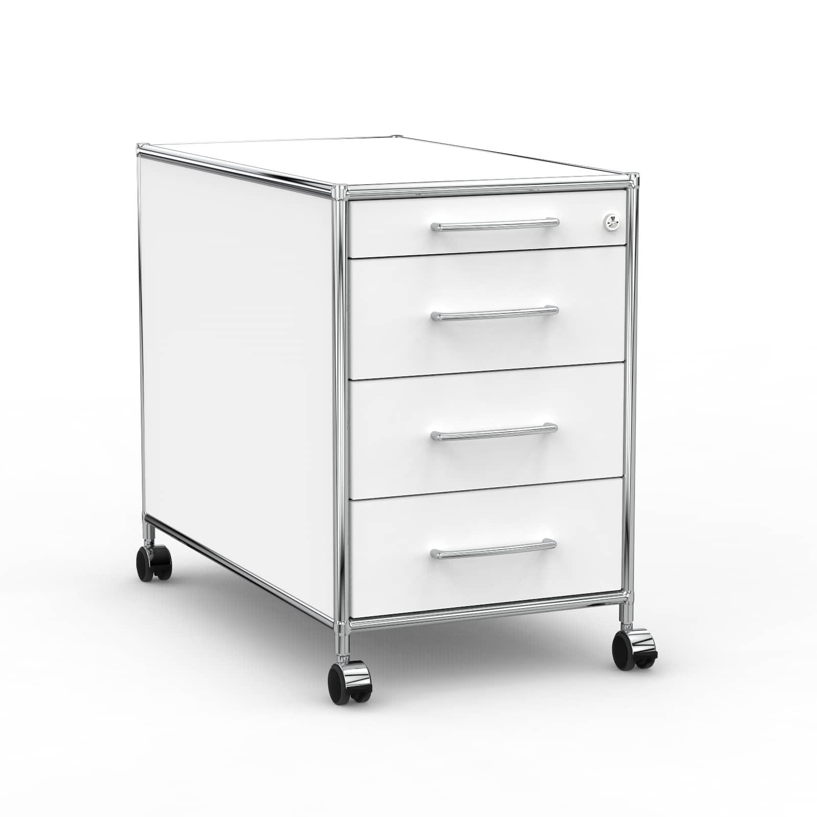 Versee Büro-Rollcontainer Weiß 80x66.5x80 cm