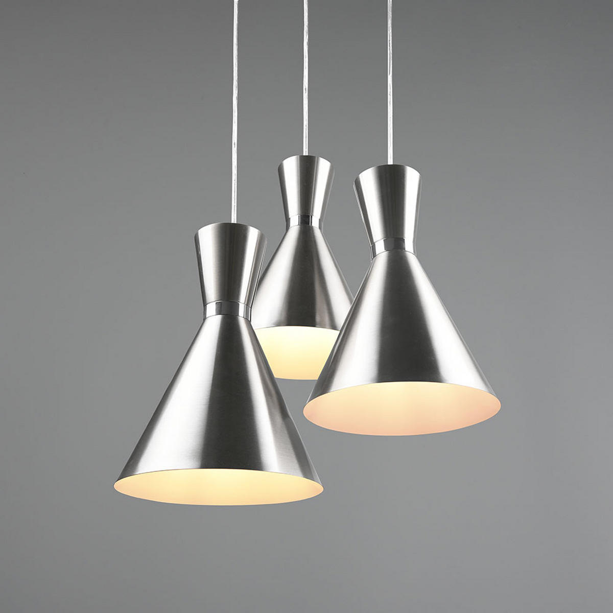 HÄNGELEUCHTE Metall Silber nickelmatt - Silberfarben, Metall (41/41/150cm)