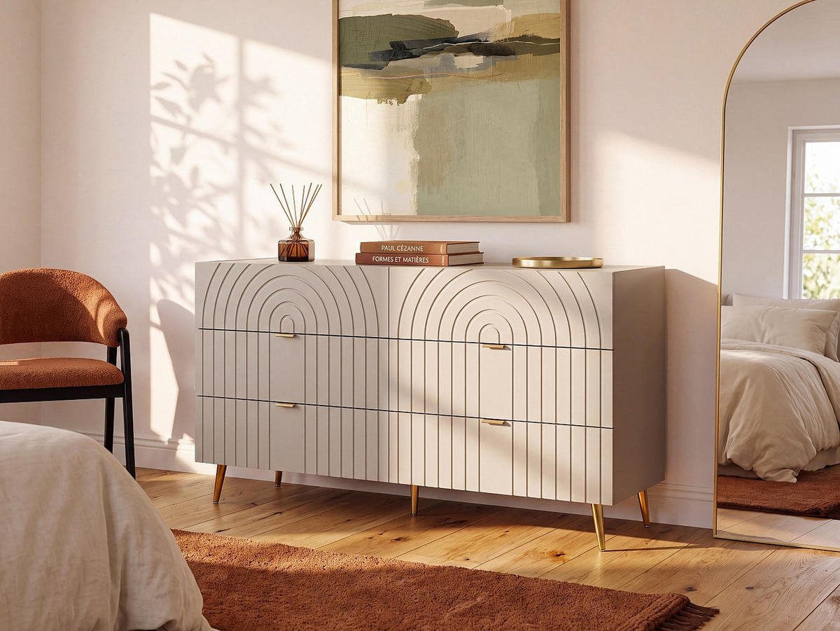 KOMMODE - 140 cm x 40 cm - holz - beige Norsim - Beige, Holz (140/80/40cm) - Vente-Unique