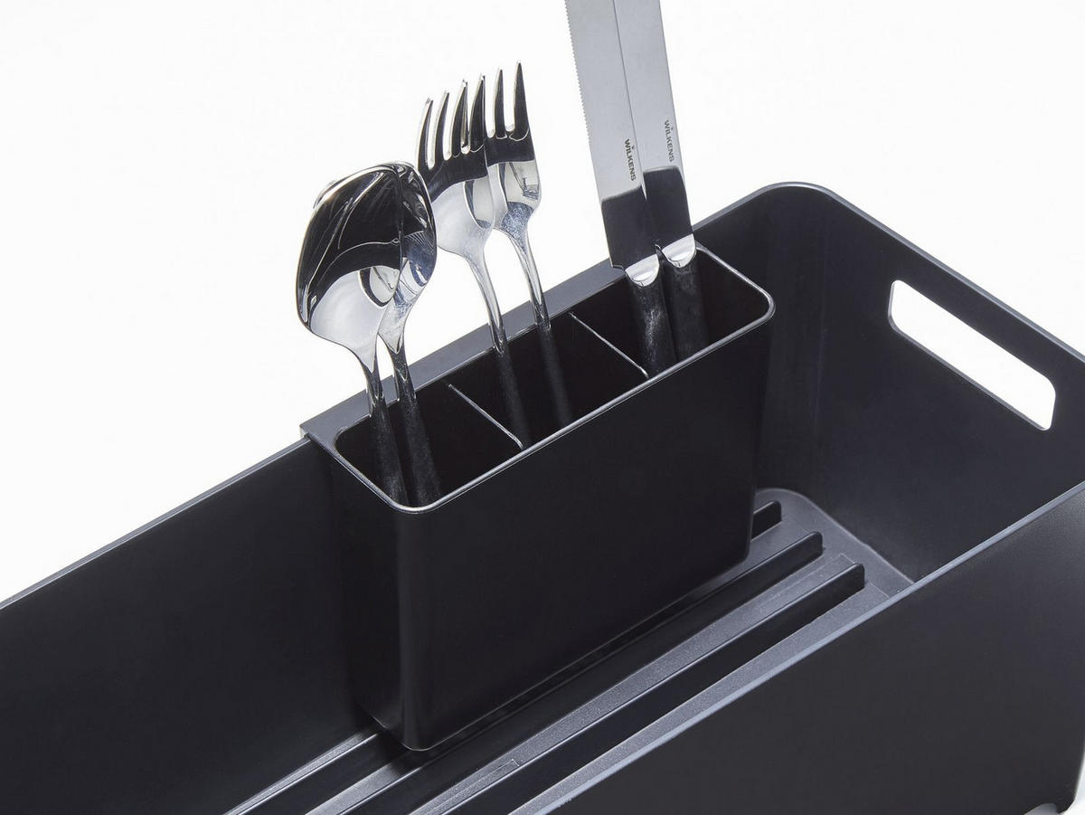 GESCHIRR-ABTROPFGESTELL Tower schwarz 55/16/16 cm schmal - Schwarz, Kunststoff (16/16/55cm) - Yamazaki