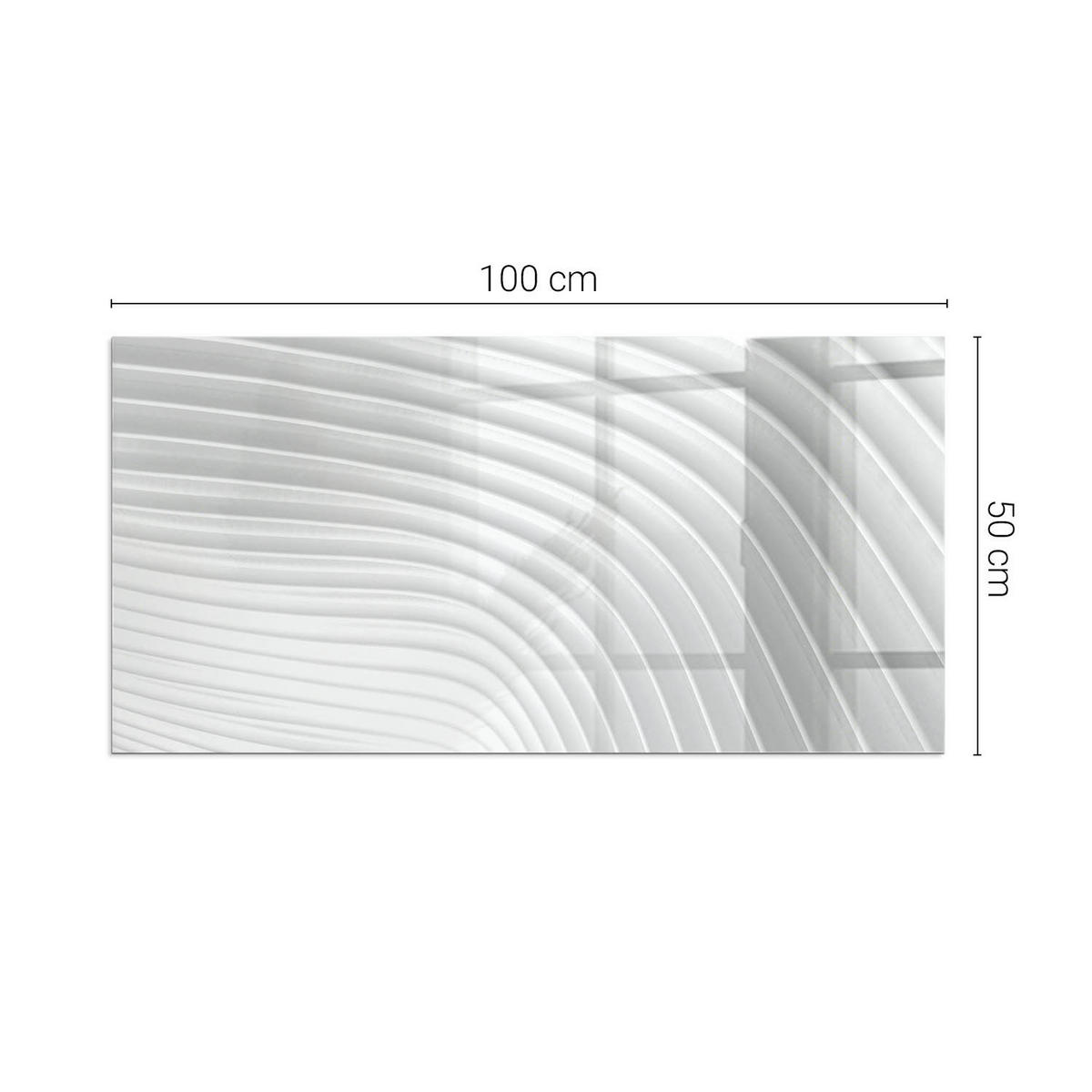 GLASPLATTE für Kamin 100x50 cm - Weiß, Glas (100/50/0.4cm) - TULUP