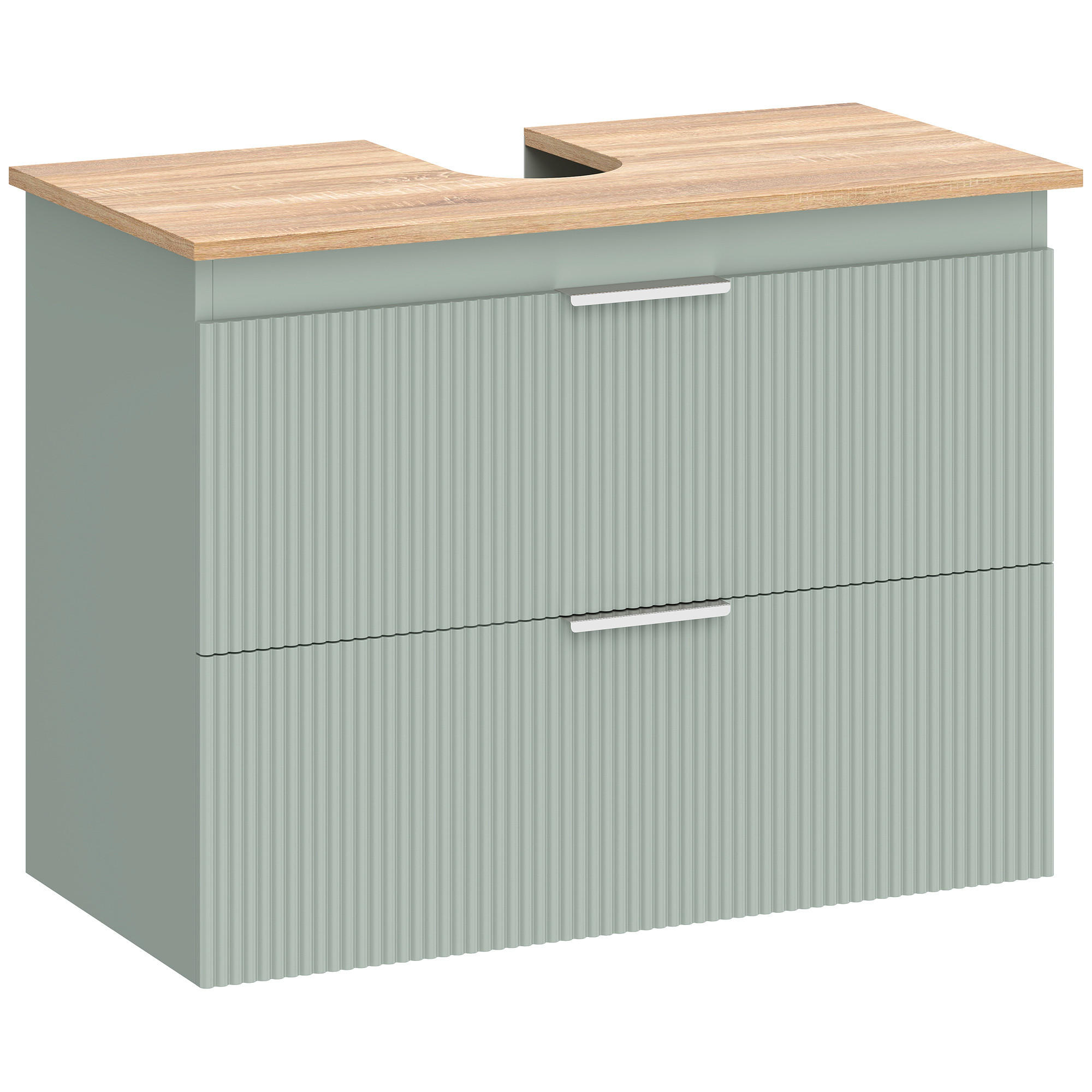 WASCHBECKENUNTERSCHRANK 80/40/60 cm mit 2 Schubladen DE-15952, in Grün - Grün, Holzwerkstoff (80/60/40cm) - ComfortXL