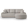 ECKSOFA Teddy L Hellbeige, Bouclé-Stoff, rechts - Beige/Schwarz, Textil (270/170cm) - Beautysofa