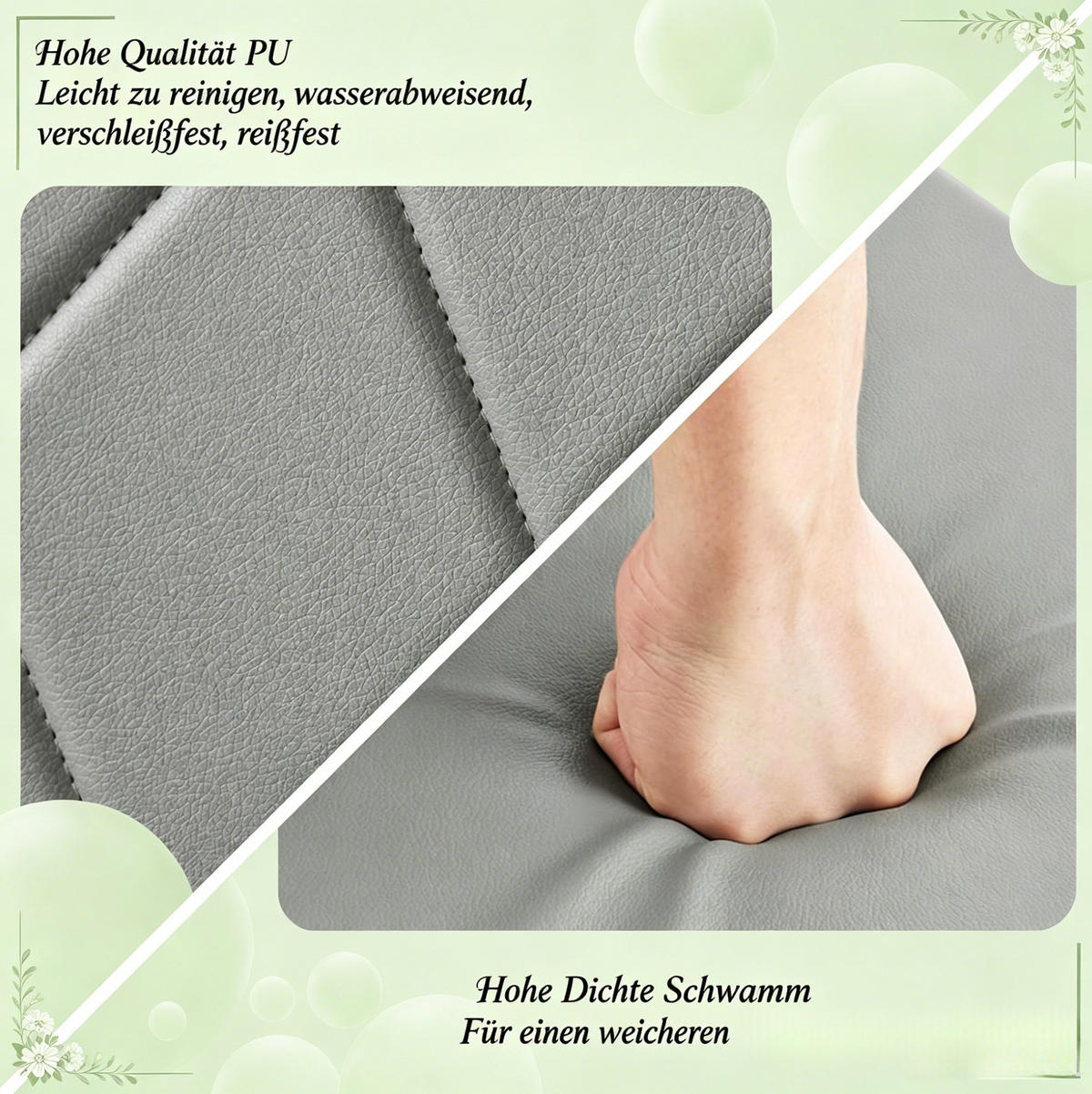 ESSSTUHL 4er-Set mit hoher Rückenlehne Grau Metall Kunstleder - Grau, Metall (42.5/94.5/40cm) - Meubliv