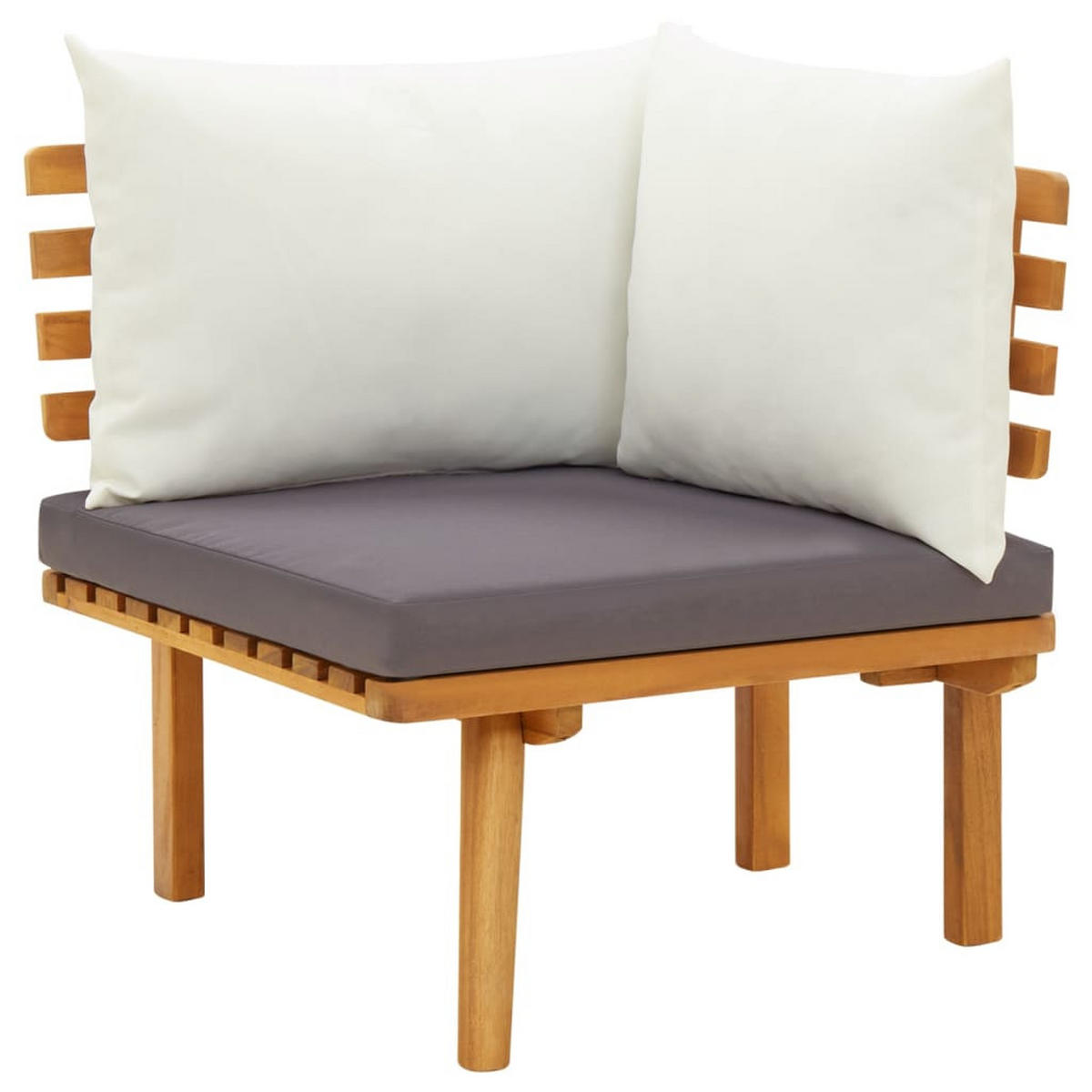 GARTEN-LOUNGE-SET 6-teilig Mit Kissen Massivholz Akazie - Dunkelgrau/Braun, Holz/Textil - vidaXL