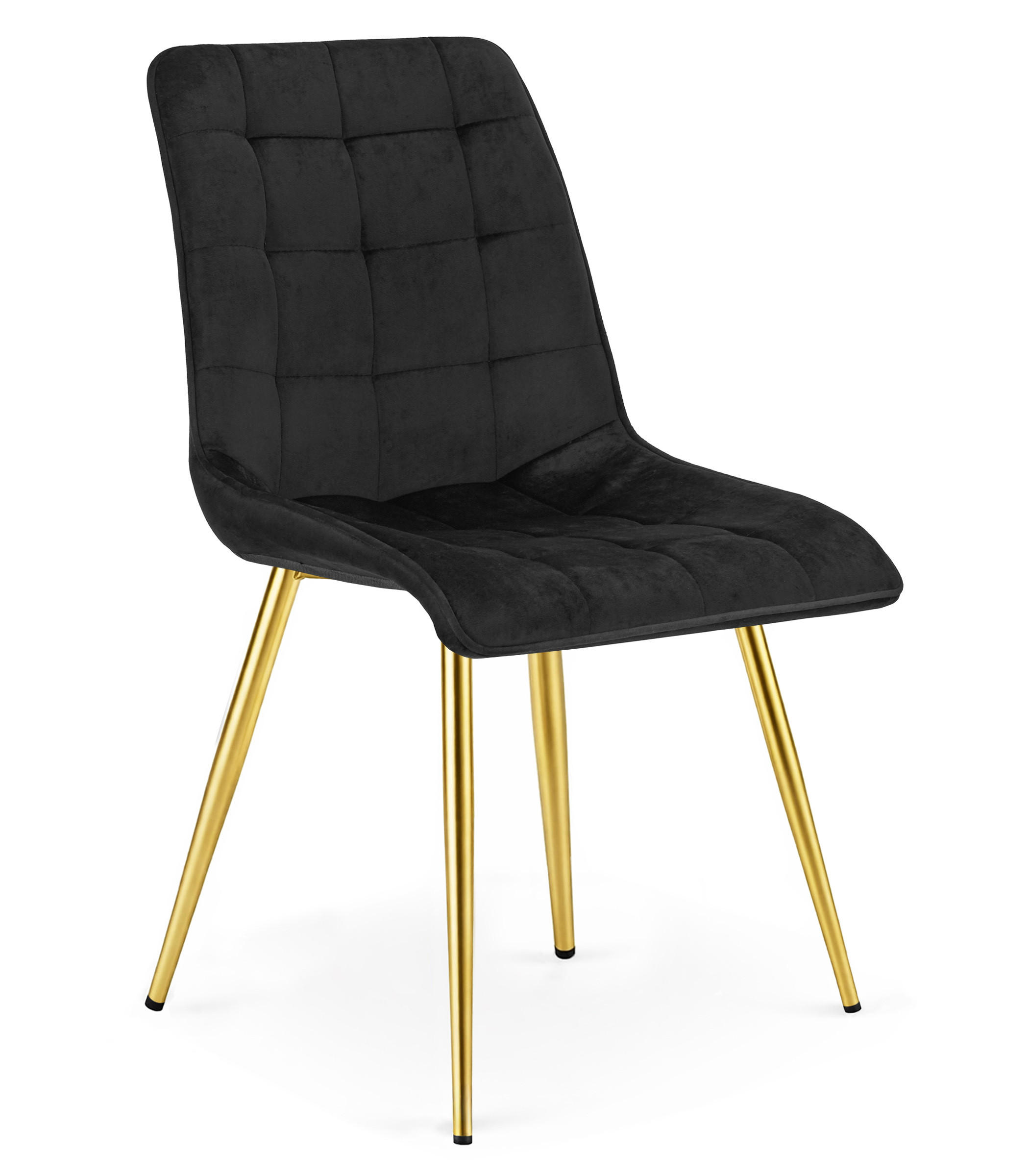 STUHL Schwarz 49x60 cm SPLIT Samtbezug - Schwarz, Metall (49/56/60cm)