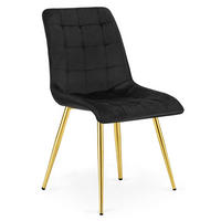 STUHL Schwarz 49x60 cm SPLIT Samtbezug - Schwarz, Metall (49/56/60cm)