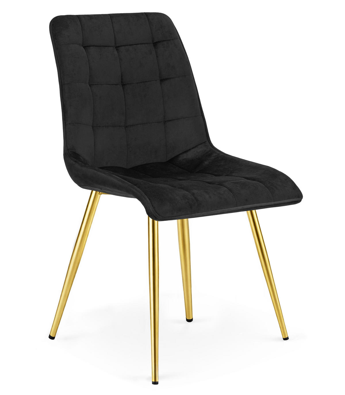 STUHL Schwarz 49x60 cm SPLIT Samtbezug - Schwarz, Metall (49/59/60cm)