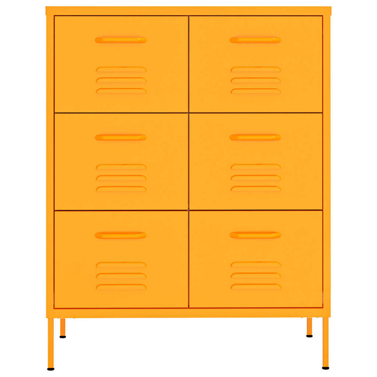 SCHUBLADENSCHRANK Senfgelb 80/35/101,5 Cm Stahl - Gelb, Metall (35/101.5/80cm) - vidaXL