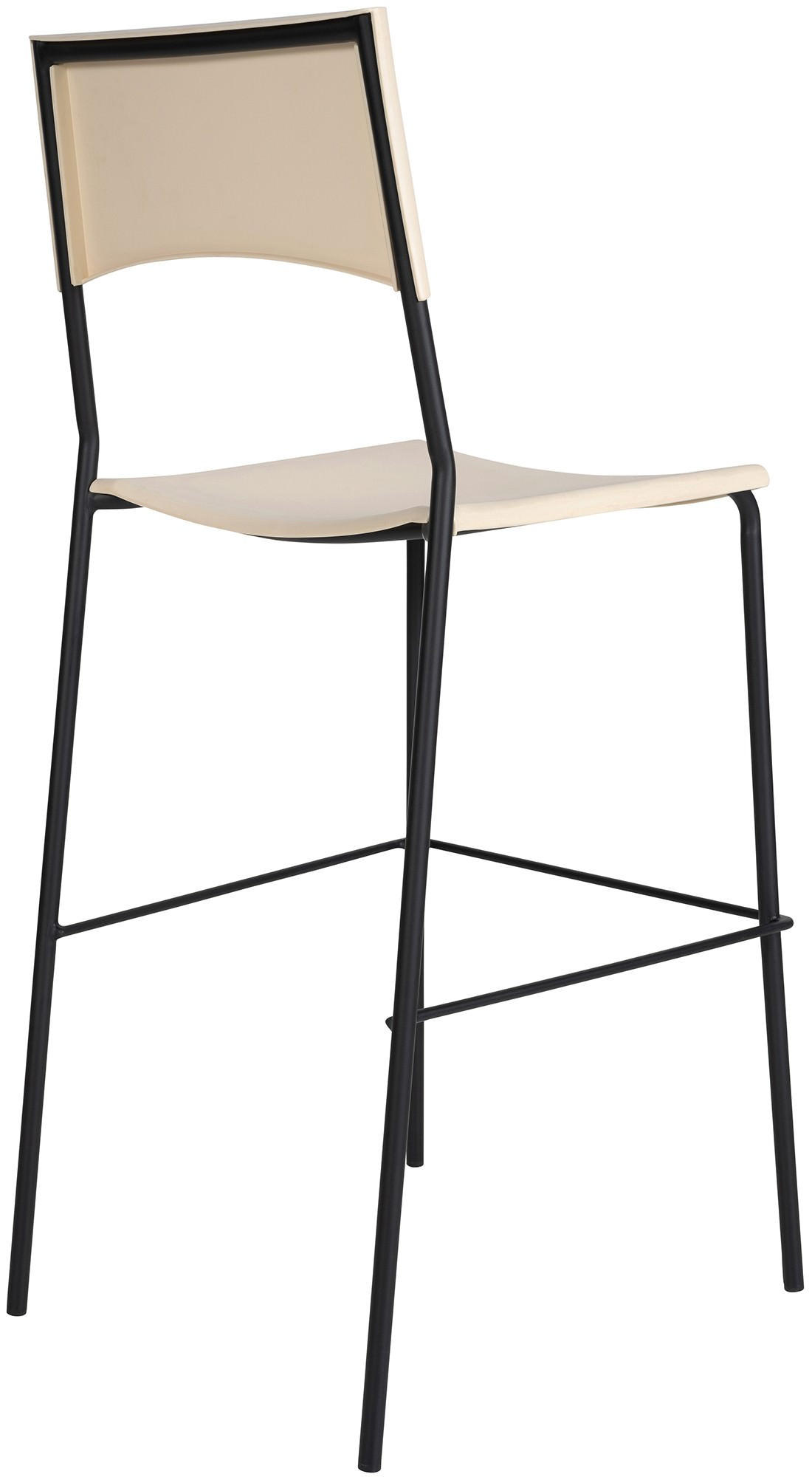 BARHOCKER Kunststoff creme - Creme/Schwarz, Kunststoff/Metall (43/114/41cm) - CLP