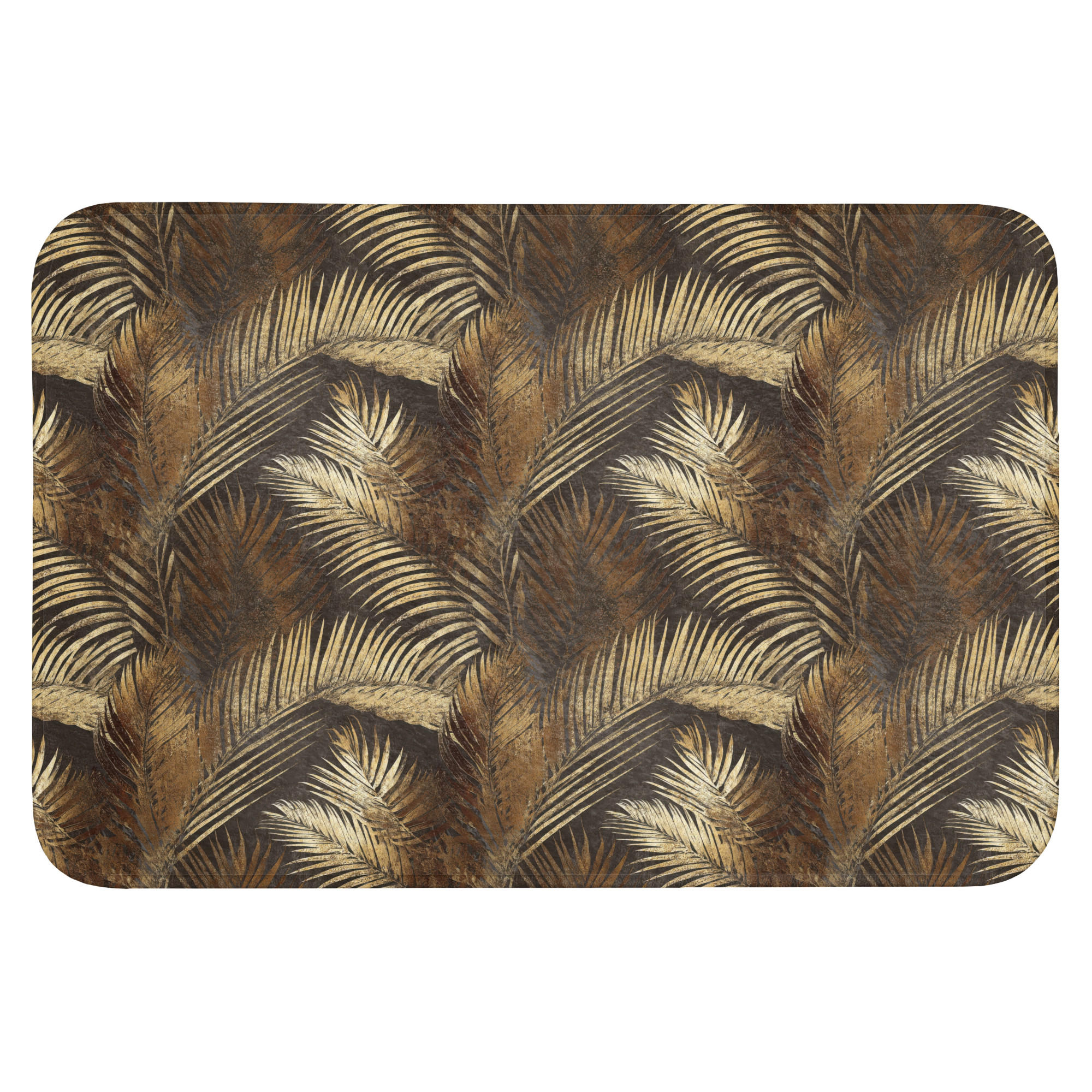 OnlyWow KOUPELNOVÁ PŘEDLOŽKA Tropical - Listy - zlaté 90x60 cm