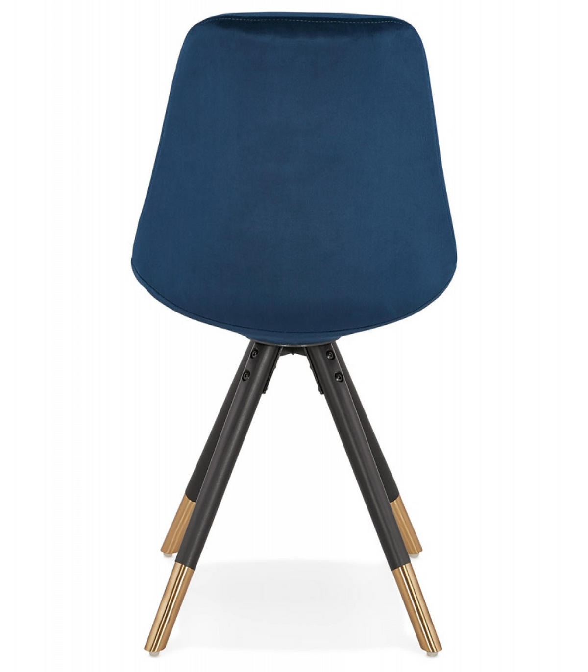 STUHL Stoffbezug Holzgestell mit Goldakzenten, Blau 48x56x83 cm - Blau/Schwarz, Holz/Buchenholz (48/83/56cm) - KADIMA DESIGN