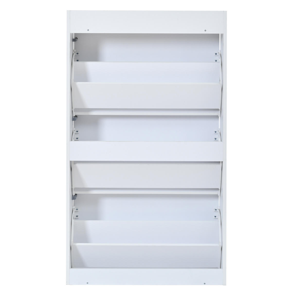SCHUHSCHRANK 70/25/120 cm mit Klapptüren, Schublade und 6 Fächern aus MDF, Weiß - Weiß, Holzwerkstoff (70/120/25cm) - Redom