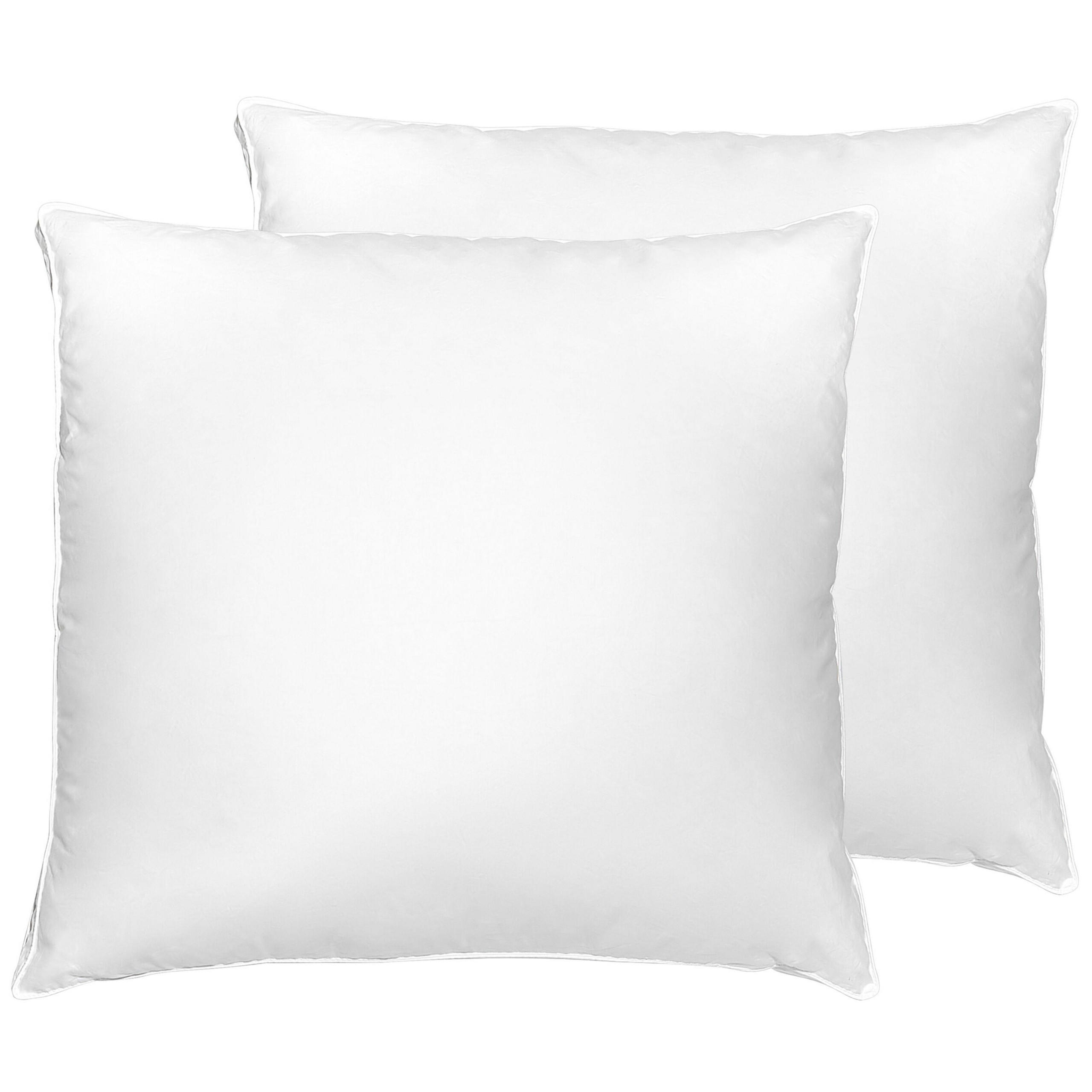 KOPFKISSEN 2er-Set Weiß 80/80 cm Feldberg - Weiß, Naturmaterialien (80/80cm) - Beliani