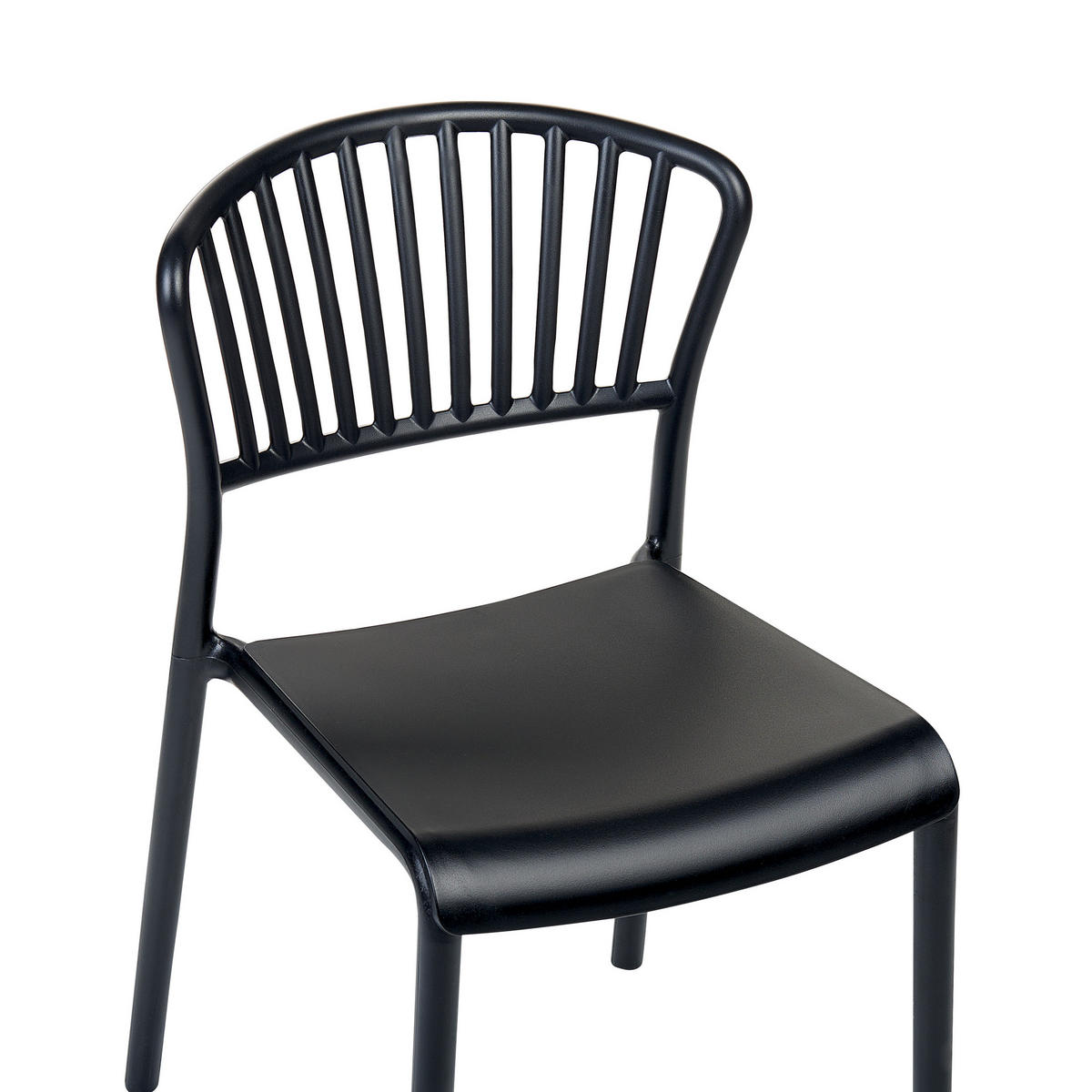 GARTENSTÜHLE 4er-Set Kunststoff schwarz Gela - Schwarz, Kunststoff (45/78/50cm) - Beliani