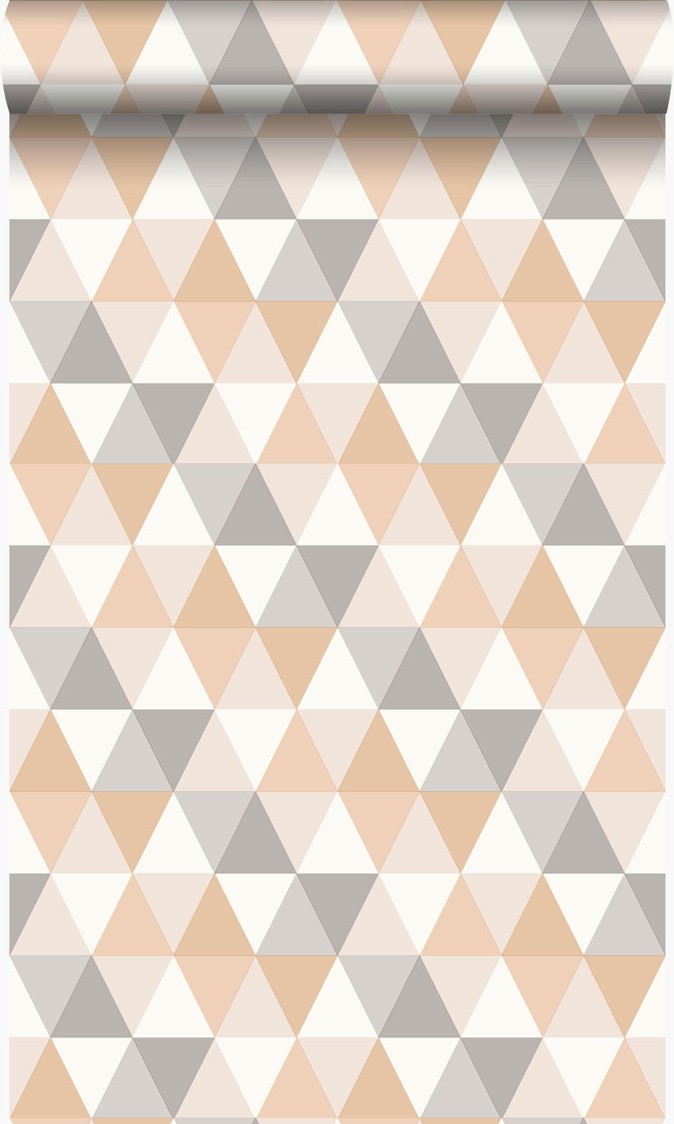 TAPETE grafische Dreiecke 53 cm x 10.05 m - Beige, Papier (53/1000cm) - Origin Wallcoverings