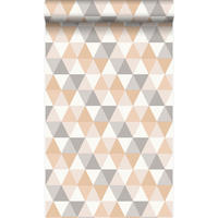 TAPETE grafische Dreiecke 53 cm x 10.05 m - Beige, Papier (53/1000cm) - Origin Wallcoverings