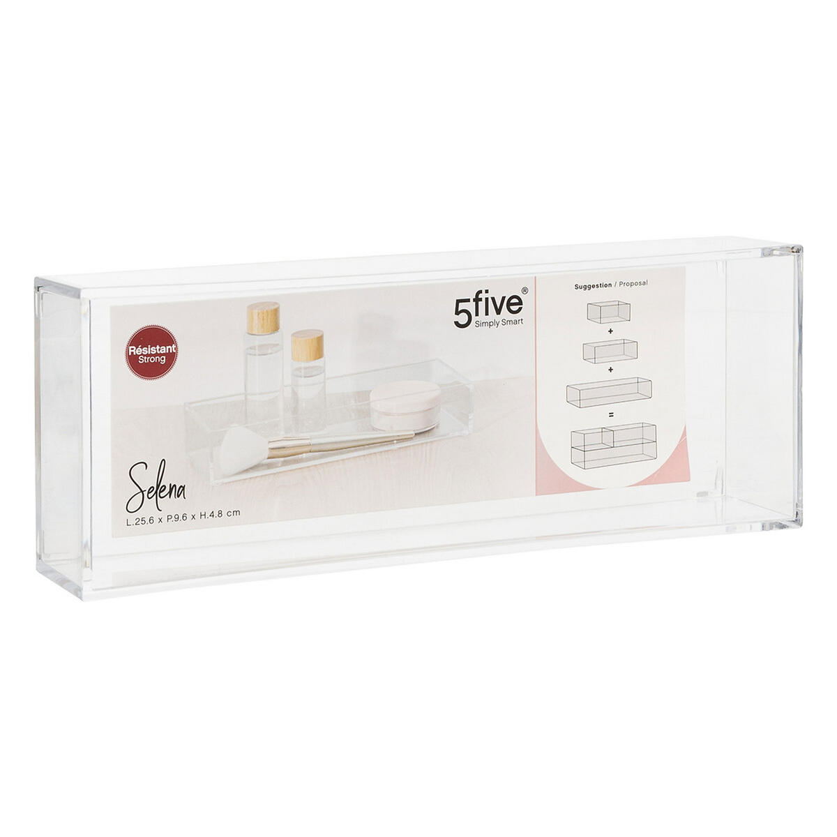 SCHMUCKORGANIZER Selena, Kunststoff, Transparent, 25.6 x 9.6 - Transparent, Kunststoff (4.8/9.6/25.6cm) - 5five Simply Smart