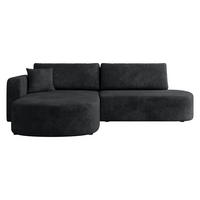 ECKSOFA Zerte, Seite: Links - Schwarz/Graphitfarben, Holz/Kunststoff (252/175cm) - MIRJAN24
