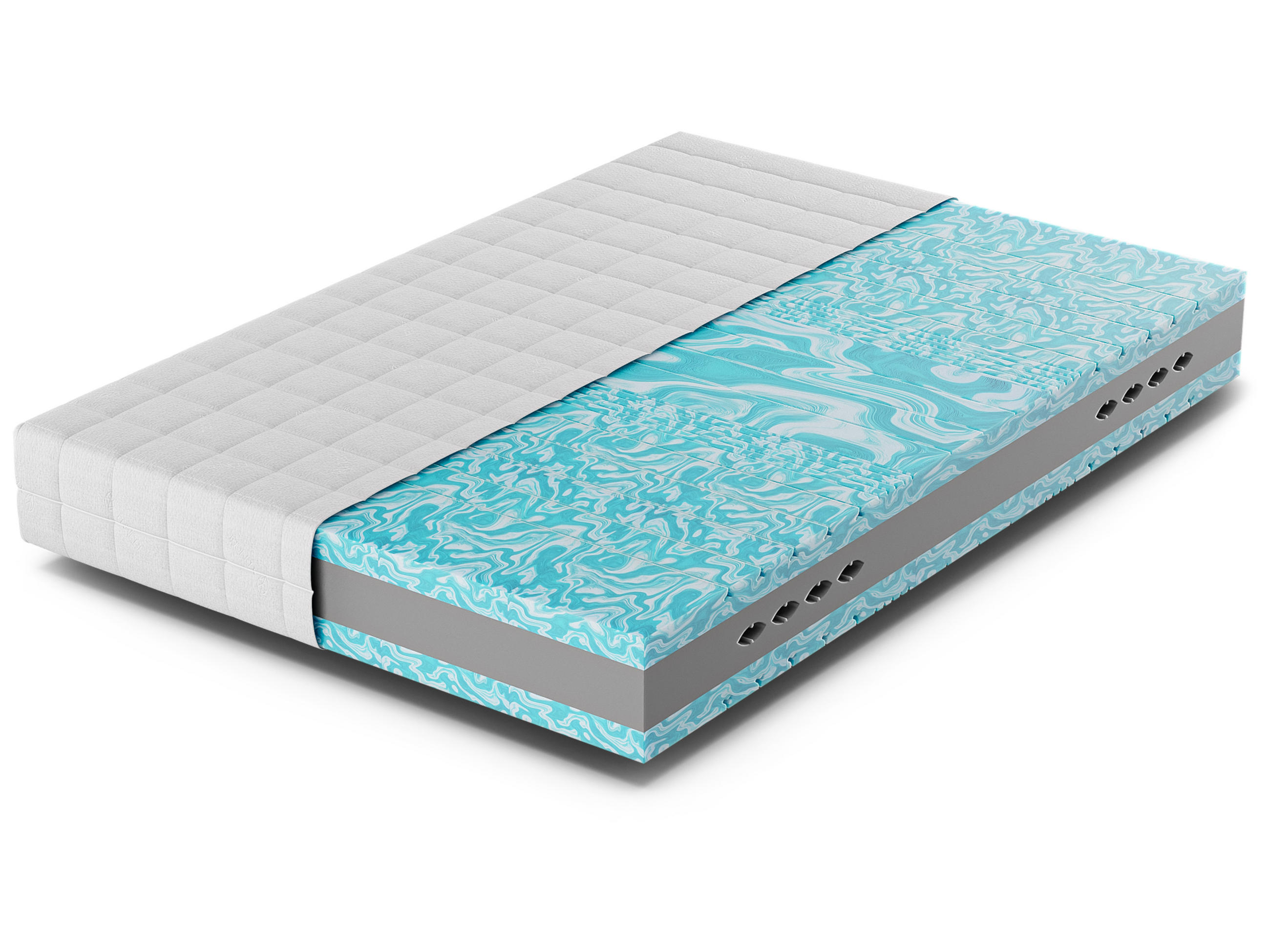 MATRATZE TriFlex Hybrid, 3 Schichten, Größe: 120x200, Härtegrad: Mittelfest - Weiß, Textil (120/200cm) - Betten-ABC