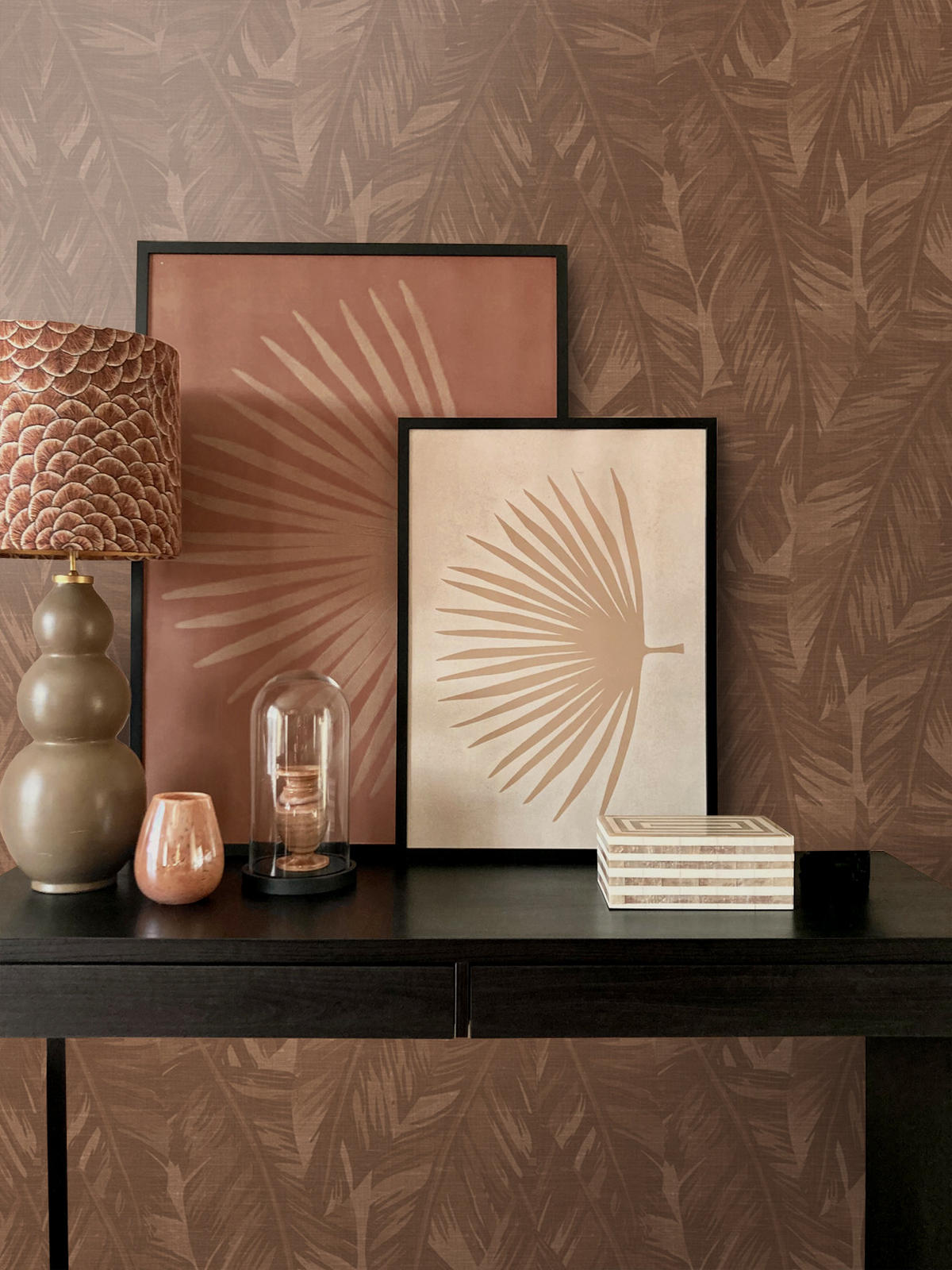 TAPETE Bananenblätter 50 x 900 cm - Braun, Papier (50/900cm) - Origin Wallcoverings