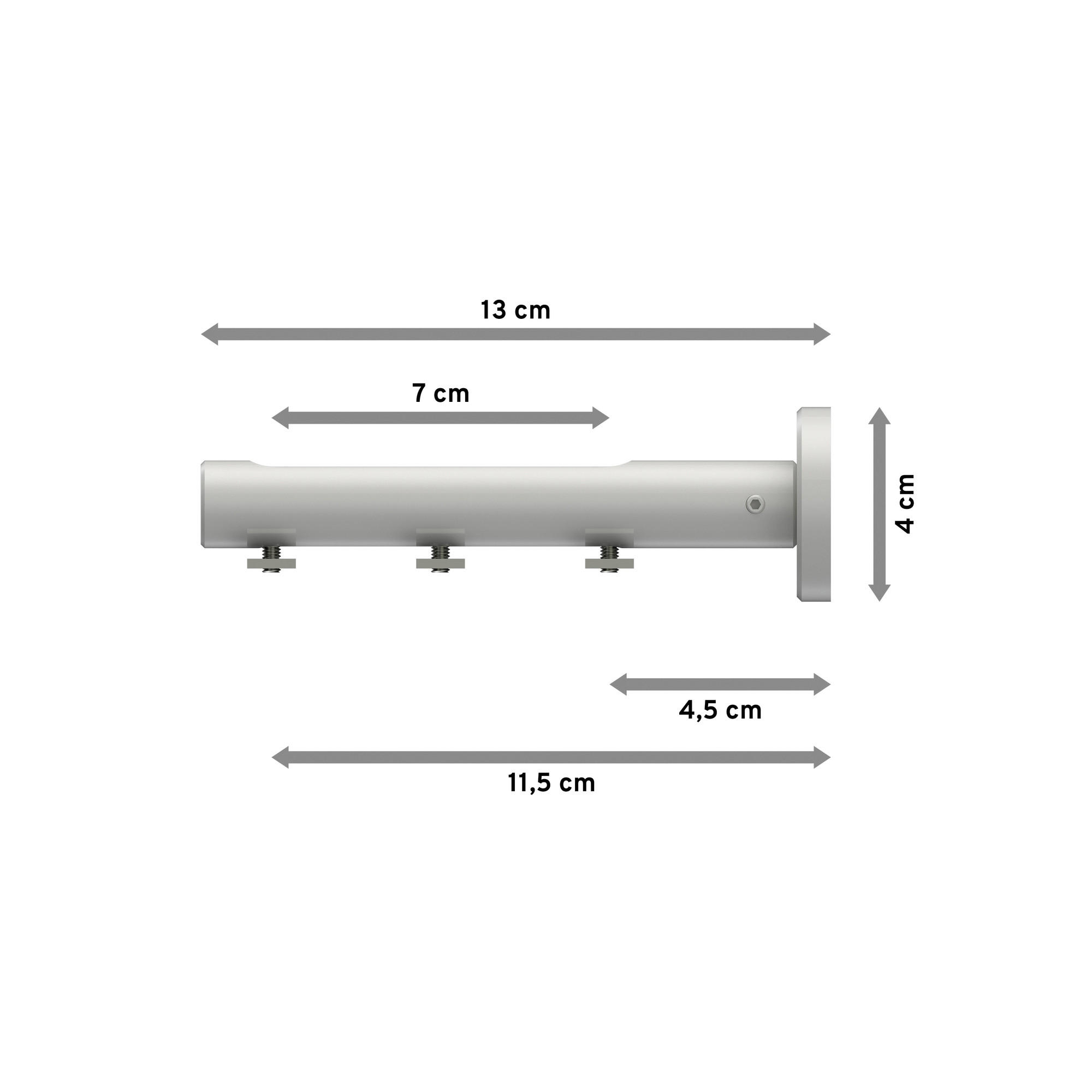 TRÄGER FÜR INNENLAUFSTANGEN 20 mm Ø, Siteno Langloch 1 bis 3-läufig, Weiß - Weiß, Metall (13/4/4cm) - INTERDECO