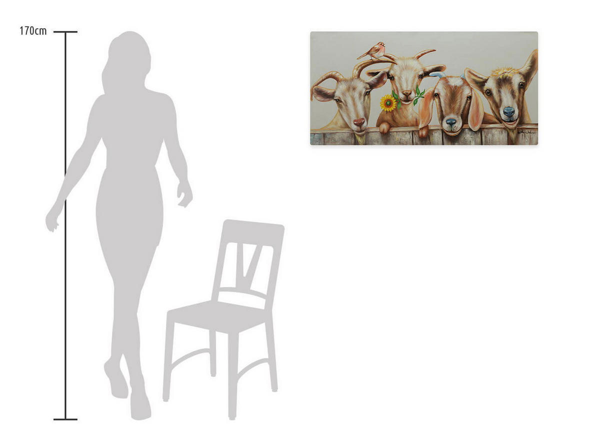 ACRYLBILD HANDGEMALT 100/50 cm - Weiß/Braun, Holz/Textil (100/50cm) - KUNSTLOFT