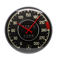 WANDUHR 31 cm Mercedes-Benz Tacho - Schwarz, Metall (31/31/5cm) - Nostalgic-Art
