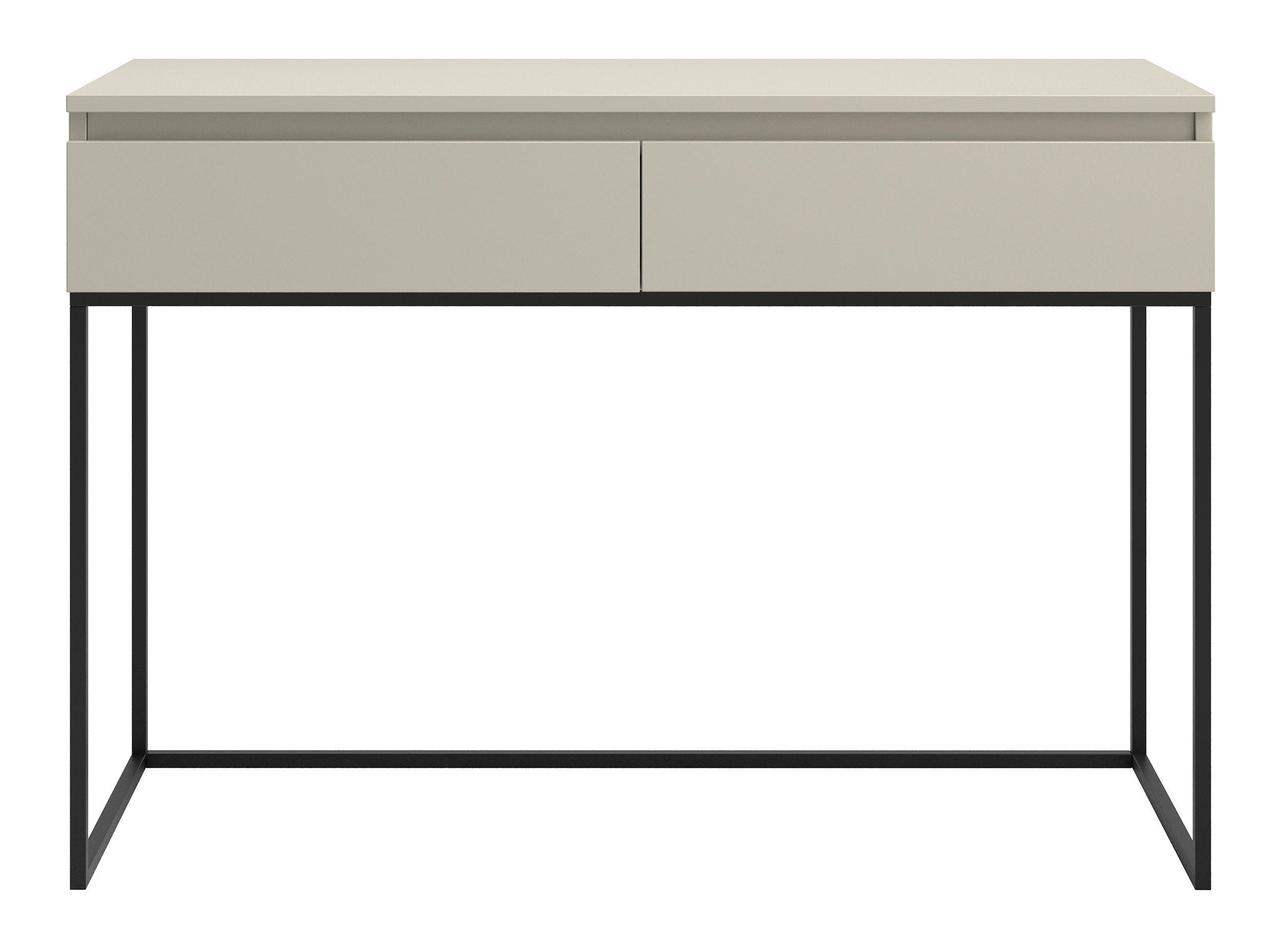 KONSOLENTISCH Bemmi Beige mit Metallbeinen - Beige/Schwarz, Holzwerkstoff/Metall (50/120/80cm) - Selsey