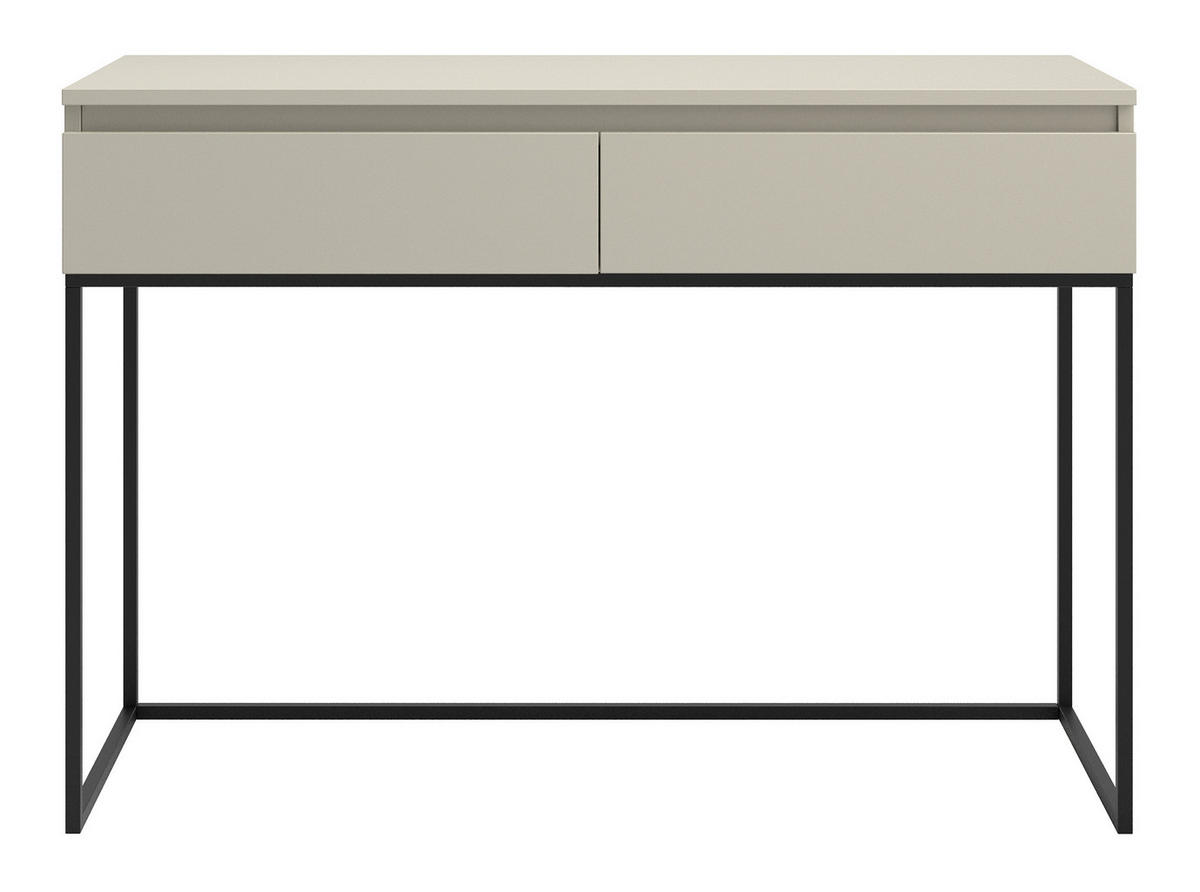 KONSOLENTISCH Bemmi Beige mit Metallbeinen - Beige/Schwarz, Holzwerkstoff/Metall (50/120/80cm) - Selsey