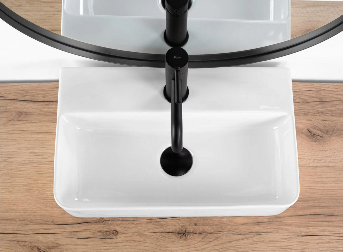 AUFSATZWASCHBECKEN Rea Naomi - Weiß, Keramik (28.5/10.5/45.5cm) - REA