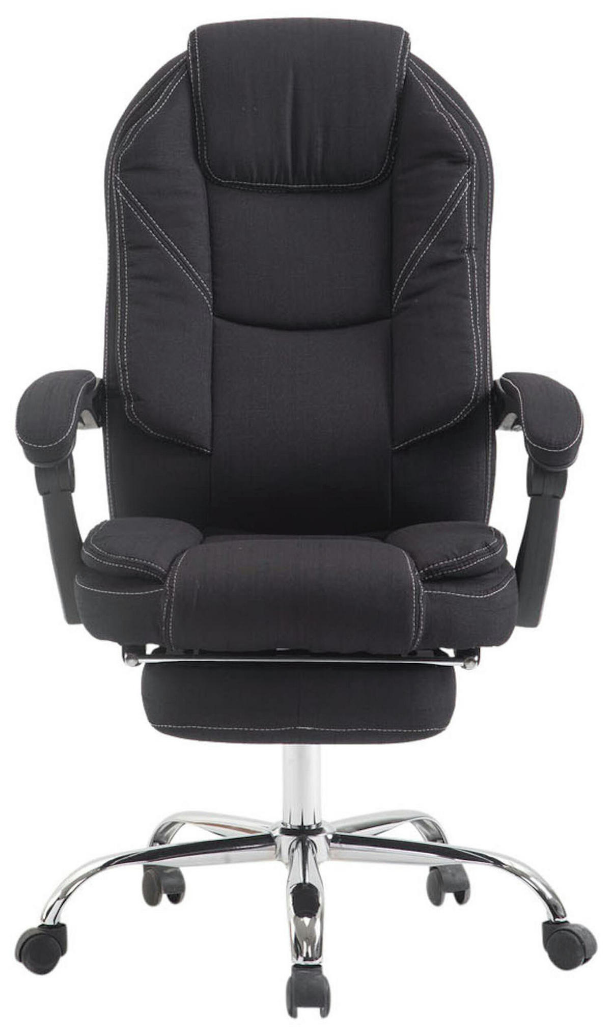BÜROSTUHL Castan, Stoff Schwarz - Schwarz, Textil/Metall (67/124/64cm) - TPFLiving