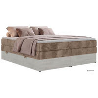BOXSPRINGBETT NORDIC ZERO KING 200/200 - Braun Cord - Topper T25 - H4 - Schwarz/Braun, Kunststoff/Textil (200/200cm) - MKS