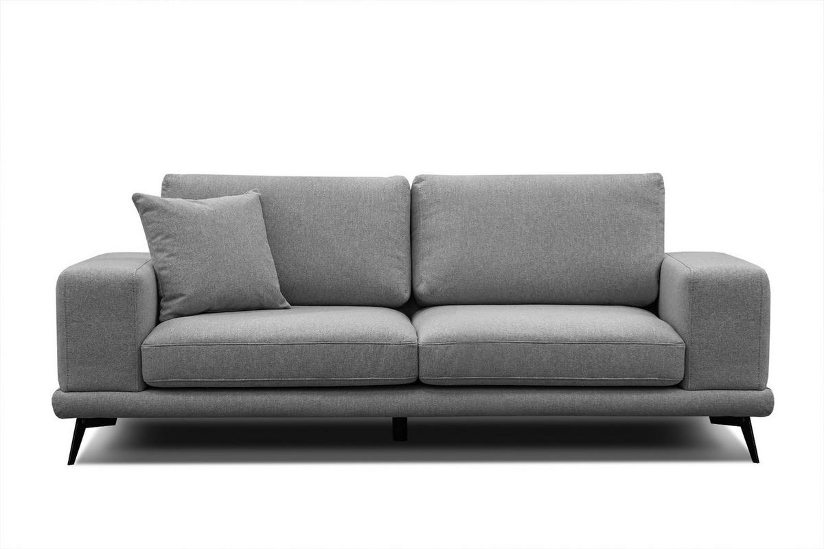 SOFA MEDIOLANE 3-Sitzer, grau - Grau, Holzwerkstoff/Textil (233/87/96cm) - Courtois Laville