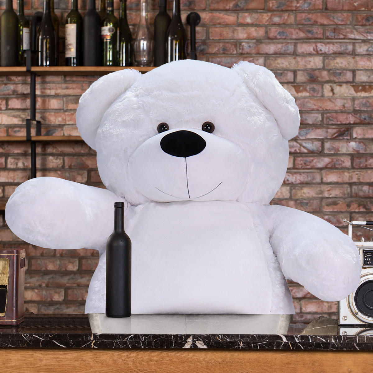 PLÜSCHTIER Riesen Teddy XXL Weiß 183cm - Weiß, Textil (60/50cm) - Vercart