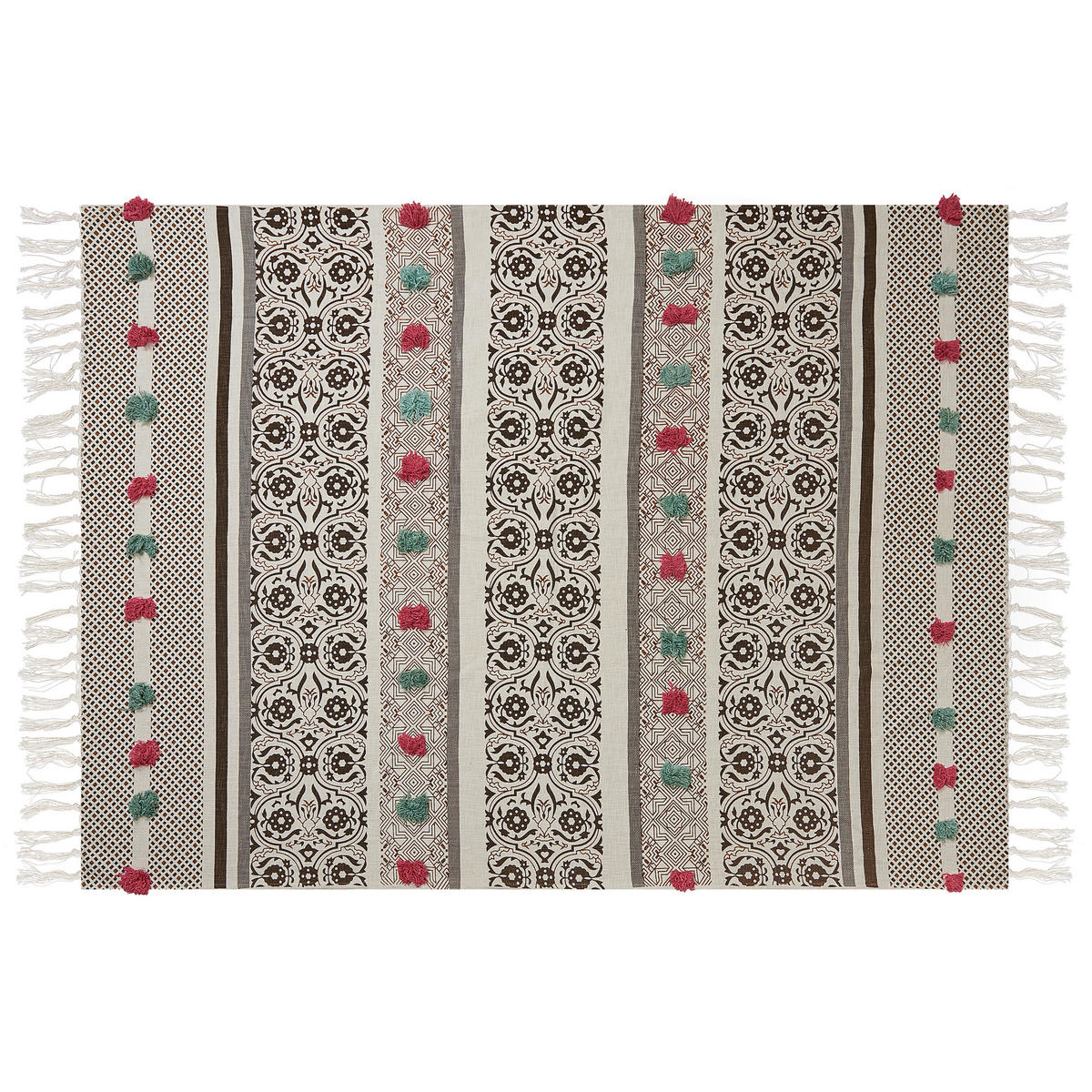 DECKE Braun Chinsurah 130/180 cm - Braun, Naturmaterialen/Textil (130/180cm) - Beliani