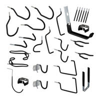 30-TLG.WANDHAKEN-SET - Schwarz, Kunststoff/Metall (3.5/15/20cm) - Relaxdays