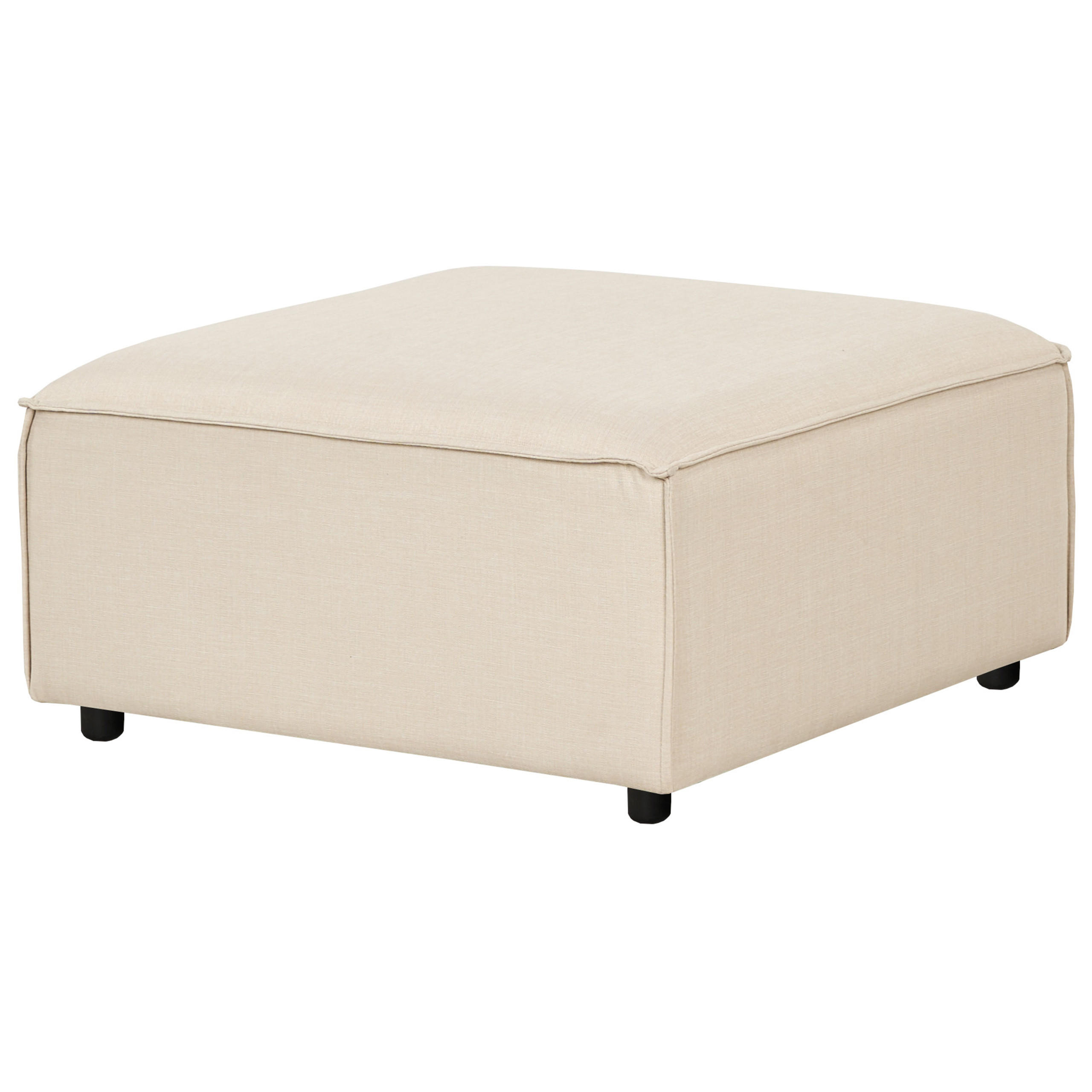 OTTOMANE Stoff Beige Ardal - Beige, Textil (86/45/86cm) - Beliani