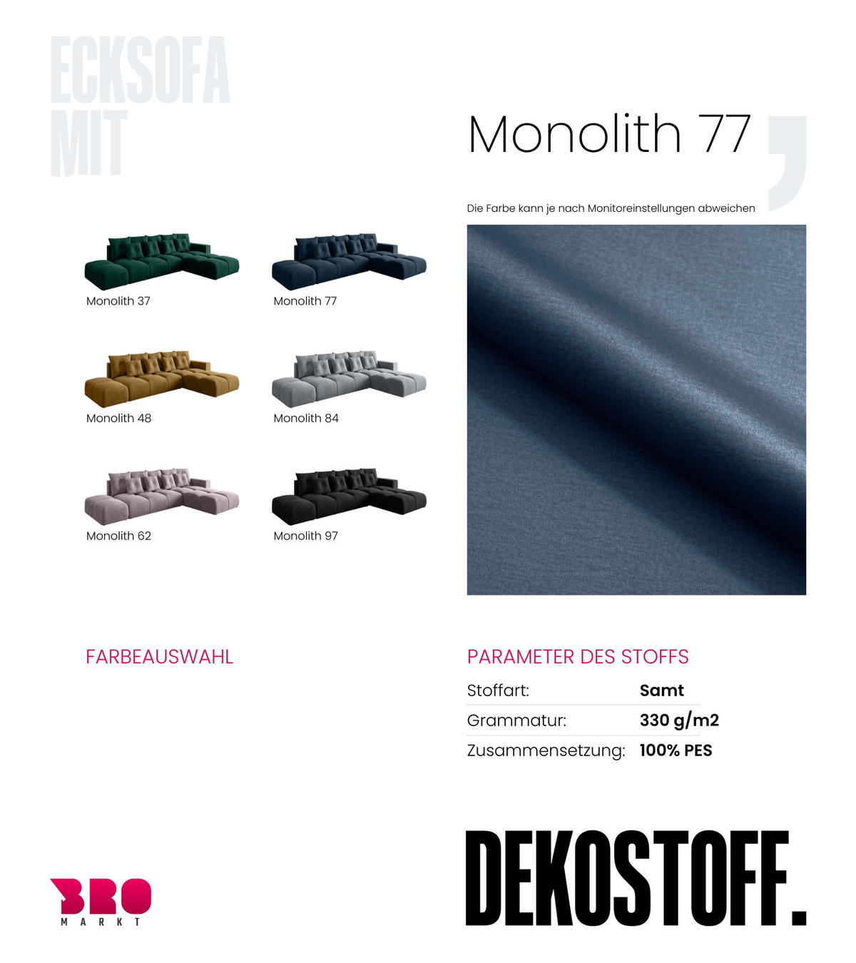 ECKSOFA mit Schlaffunktion RAMIRO Blau - Blau, Textil (325/185cm)